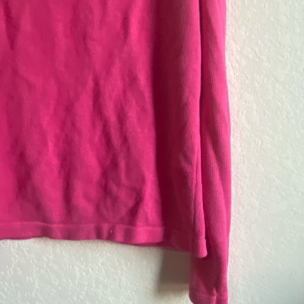 Y2K Knit Preppy Pink White Gold Button Long Sleeve Barbie Sweater Cardigan L - Picture 14 of 14